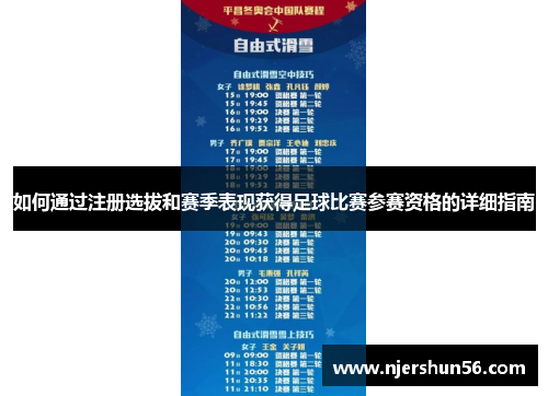 如何通过注册选拔和赛季表现获得足球比赛参赛资格的详细指南
